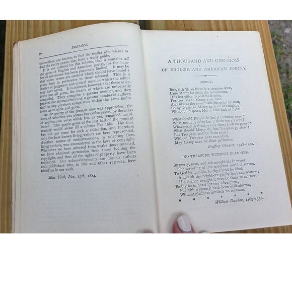 Rare 1884 A Thousand and One Gems English Poetry Antique HC Book Flowers - Picture 6 of 7